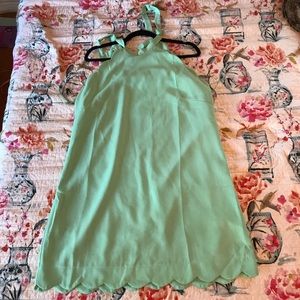 Teal scalloped dress